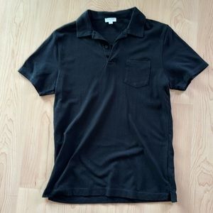 Sunspel Riviera Polo in medium, black
